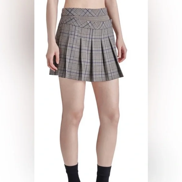 Steve Madden Women's Jeanne Skirt, Brown Plaid Mix, Sz 4 NWT - Picture 2 of 8